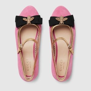 Pink Gucci Bee Ballet Flats